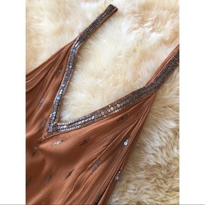 burnt orange/adobe beaded dress // free people